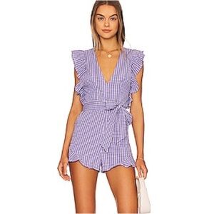 Women’s lovers and friends Jill romper purple plaid in small